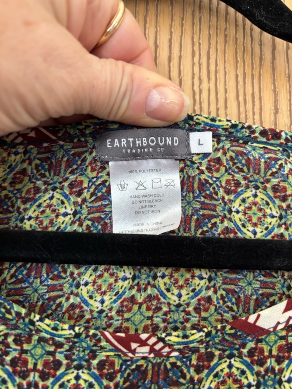 Earthbound Trading Co. abstract print pleated pullover casual dress. - Picture 6 of 8